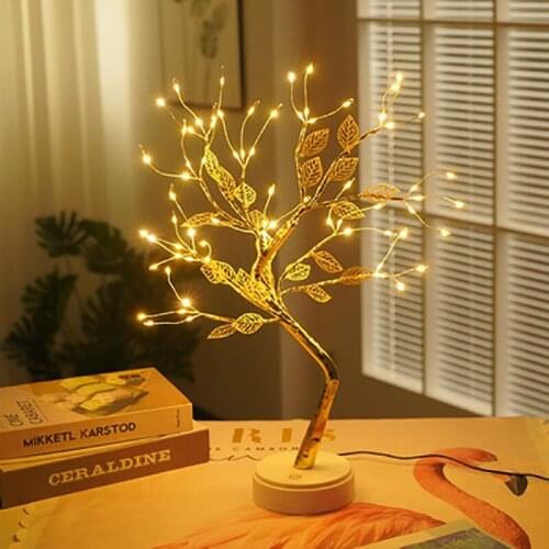 USB Desktop Decorate Lamp LED Rose Flower Tree Night Light Christmas Parties Wedding Home Bedroom Room Creativity Decor Lighting