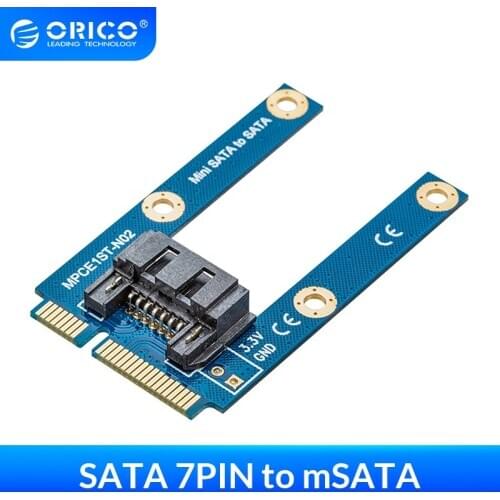 ORICO SATA 7PIN to mSATA Adapter Flat Type SSD Adapter SATA3.0 to mSATA SATAIII Protocol Full Height Size Supported