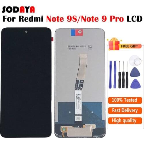 Original For Xiaomi Redmi Note 9 Pro LCD Display With Touch Digitizer Screen For Xiaomi Redmi Note 9S LCD Screen Replacement