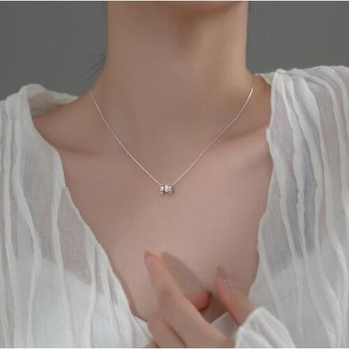 Silver Heart Necklaces 925 Sterling Silver Pendants Necklaces with Cubic Zirconia Fashion Style