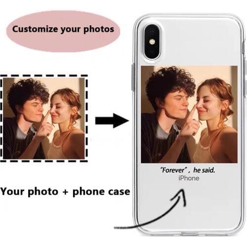 Custom Personalized Add Your Own Photo Picture Phone Case Soft TPU Cover Case for iPhone 11Pro Max 6 7 8 plus X XS XR 12pro max