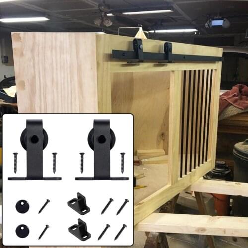 Cabinet Sliding Barn Door Hardware Kit Track Hardware For Wardrobe Stand Interior Closet Hanging Rail Set Smooth And Silent