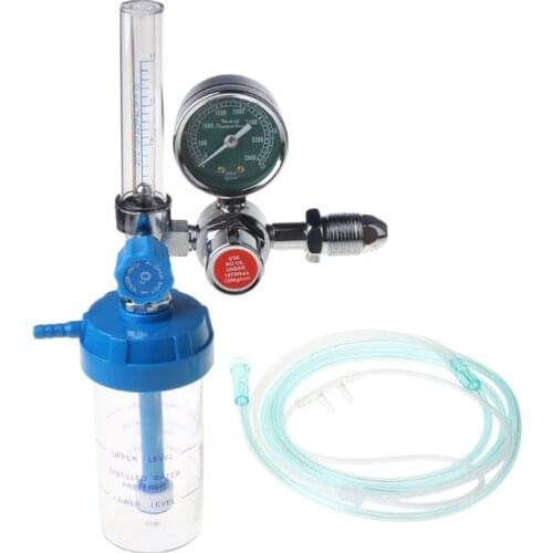 Oxygen Pressure Regulator O2 Pressure Reducer Gauge Meter Flow Gauge Gas Regulator G5/8 Flow Meter Absorber Buoy Type Inhalator