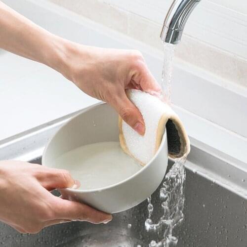 Dish Cloth Decontamination Cleaning Brush Kitchen Does Not Hurt The Pot Washing Pot Artifact Double-sided Sponge Scouring Pad