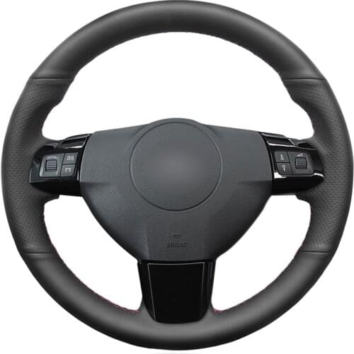 Hand-stitched Black PU Faux Leather Car Steering Wheel Cover for Opel Astra H Signum Vectra C Vauxhall Signum Vectra C Holden