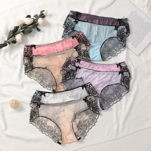 8 Pcs Panties For Woman Sexy Lace Panties Solid Embroidered Briefs Woman Underwear Feamle Panties Sexy Free Shipping BANNIROU