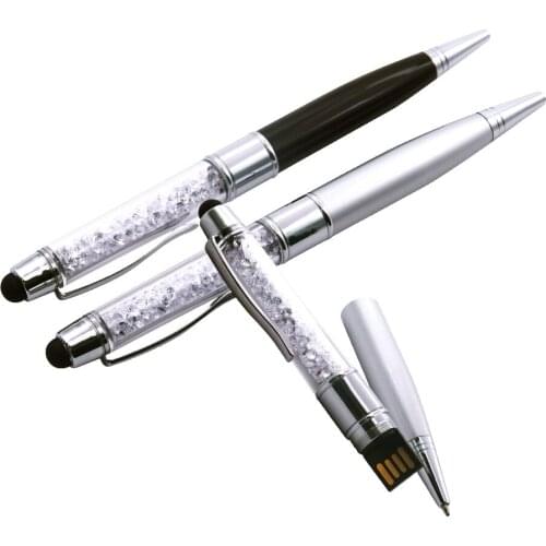 Custom Logo USB Flash Drive 32GB 16GB 8GB 4GB 2.0 Diamond Writing Pens Pendrive 64GB Memory Card Stick pendrive Personalize Gift