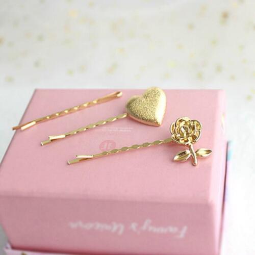 Timlee H003 Cute Heart Hairpins Set Rose Imitation Pearl Alloy Barrettes Hair Clip Temperamental Hair Accessory Wholesale