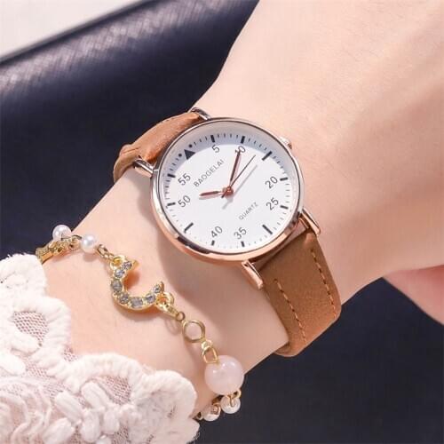 Womens Fashion Watches Pilot Style Ladies Quartz Wristwatches With Simple Number Dial Casual Woman Leather Clock Reloj Mujer