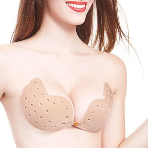 Ladies Invisible Chest Patch Breathable Lifting Non-Marking Breast Thin Section Non-Slip Gathered Silicone Bra Woman Clothes