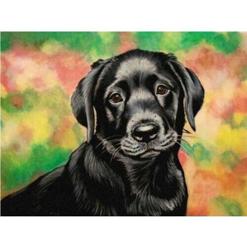 Animals diamond painting black dog labrador mosaic embroidery kids toys rhinestone picture puzzle toy drawing wall decor gifts