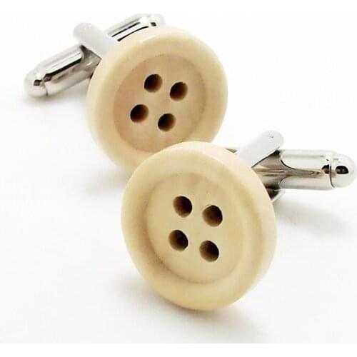 Wooden Round button shape Cuff Links Wedding Gift Groomsmen Gift Wood Cuff Links Jewelry