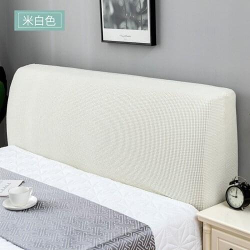 1PC Cream-white thick home bedhead cover headboard full-cover dustproof cover 1.5M 1.8M bed spreads elastic quilted bedspread