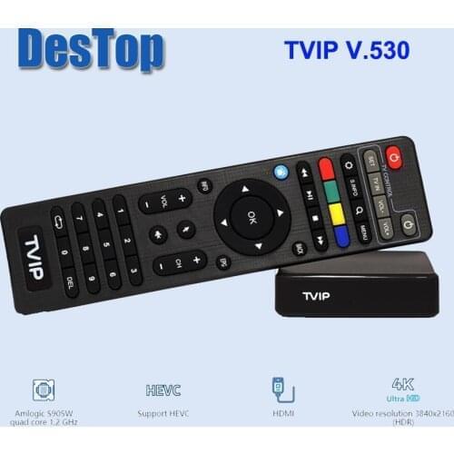 10PCS TVIP V530 RAM 1GB ROM 8GB TVIP530 TVIP S-Box V530 Set Up Box Amlogic S905W Quad Core TVIP V530 Support 4K H.265 Linux OS