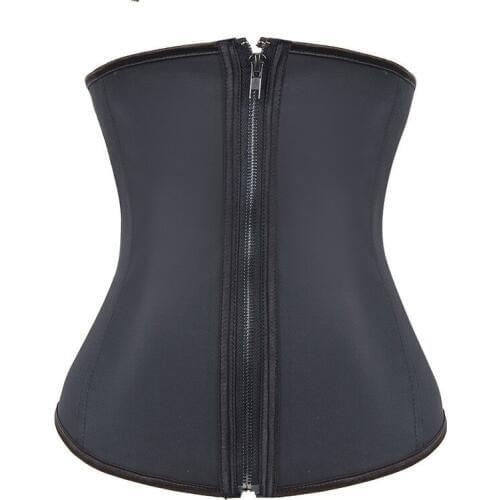 2020 Zipper Latex Waist Trainer For Women Body Shaper Fajas Reductoras Black Shapewear Plus Size Corset 3XL 4XL
