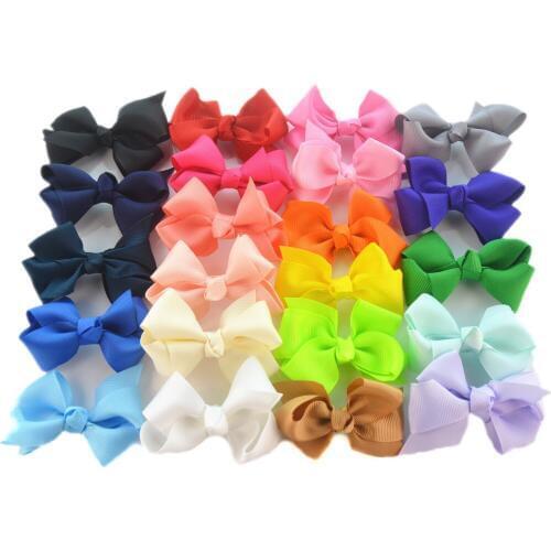 22 PCS/lot, 2.75" Grosgrain Twisted Boutique Bow , Girls Ribbon Hair Bows for Hair Accessories