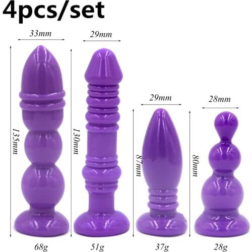 4Pcs Set TPE Anal Butt Plug Vagina Beads Ball Dildo Masturbation Sex Toys For Women Men Gay Prostate Anal Dilator Buttplug