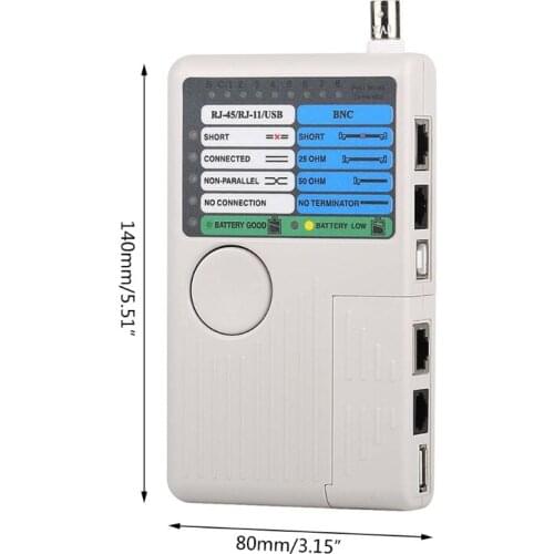 4 in 1 Remote RJ11 RJ45 USB BNC LAN Network Cable Tester for UTP STP Cables Tracker Detector 781A