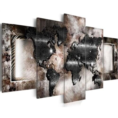 5 pcs World Map 5D DIY Diamond Painting Full Square drill Handicraft Cross Stitch Diamond Embroidery picture of pictures mosaic