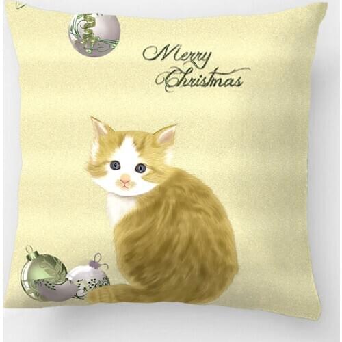A Christmas Kitten Wedding Decorative Cushion Cover Pillow Case Customize Gift High-Quality By Lvsure For Sofa Seat Pillowcase