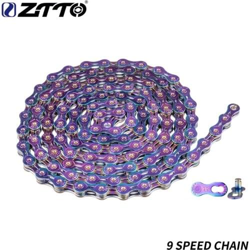 AEsport 9 Speed Colorful SLR Bicycle Chain 9s 27s MTB 9speed Mountain Road Bike ultralight Durable With 9 S Missing Link Chains