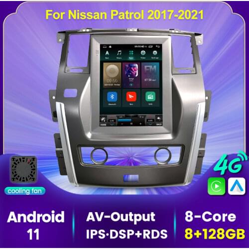 NaviFly Tesla Screen 9.7 '' Android 11 6+128G Car multimedia Player for Nissan Patrol 2017-2021 DSP Wireless carplay Cooling Fan