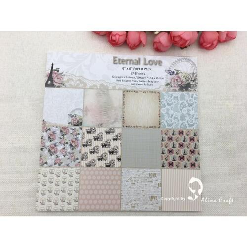 AlinaCraft 24 sheet 6"X6" eternal love patterned paper design Scrapbooking paper pack handmade craft paper craft Background pad