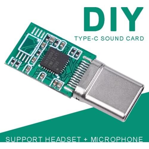 Pohiks 1pc Type-C DAC Decoder Board Durable Headphone Microphone Audio Converter For Mobile Phones Computers Laptop