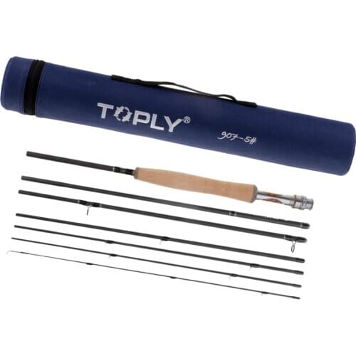 Traveler Fly Fishing Rod 7-Pieces 46T Carbon Rod 9ft Fly Rod with Tube Case