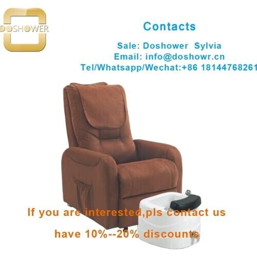 Doshower DS-W19123 pedicure chair with bowl with pedicure spa recliner sofa chair for nail salon manicure table with vent