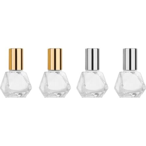 1/5pcs 8ml glass Roller Bottle for Essential Oils Refillable Perfume Bottles top grade gold Deodorant Container with gold lip