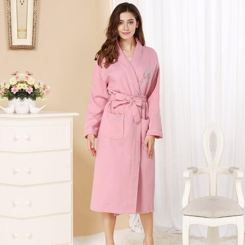 Night Robe Bathrobe Women Nightwear Spring-Summer Thin Bathrobe Women Waffle Bathrobe Plus-sized Womens Sleepwear Comfortable