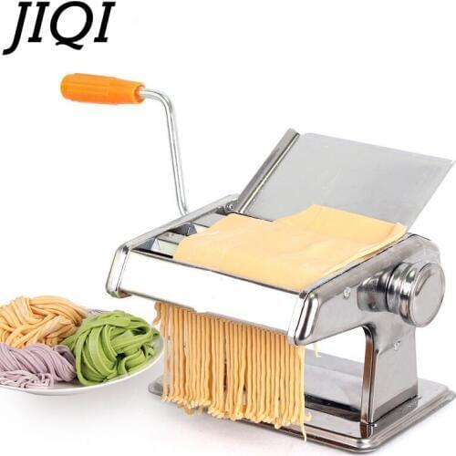 JIQI stainless steel Manual noodle maker with 2 Blades Pasta Making Machine Spaghetti Pasta Cutter Handheld Operate Noodle Maker