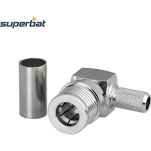 Superbat QMA Plug Right Angle Crimp for LMR195 RG58 RG142 RG400 Cable RF Coaxial Connector 50Ohm