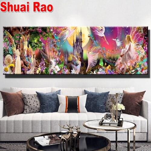 Large diamond embroidery Fantasy fairy tale world diamond painting cross stitch 5d full square round drill rhinestone pictures