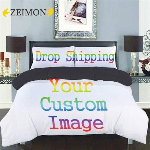 ZEIMON 3D Printed Custom Bedding Set Polyester Home Textiles Twin Queen Size 2/3Pcs Duvet Cover Sets with Black/Grey Backside