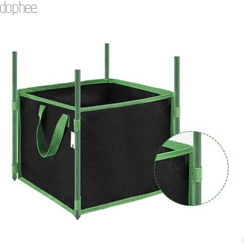 Dophee 3-10 Gallon Square Grow bag Nursery tomato plant potato Planting bucket felt grow flower grow pot Non-woven seedling bag