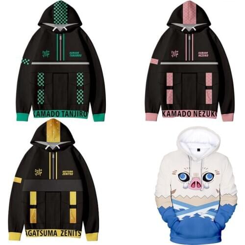New Demon Slayer Kimetsu no Yaiba Hoodie Cosplay Kamado Tanjirou Coat Childrens Boys Girl Sweatshirts