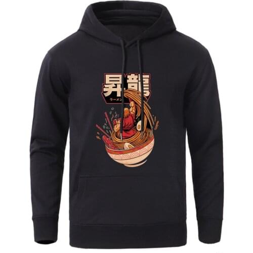 Spicy Shoryu Noodles Print Fashion Designer Streetwear Man Hoodie Warm Long Sleeve Pullover Hoody Mans Clothing