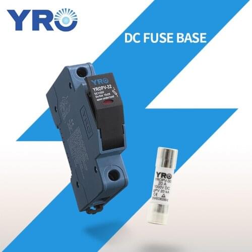 DC 1P 1000V PV Solar Fuse Fusible 10x38MM gPV with LED Fuse Holder for Solar PV System Protection YROPV-32