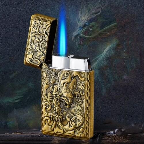 Portable Gas Square Side Slip Wheel Mini Lighters Firestone Loud Metal Cigar Smoking Lighters Cigarettes Accessories