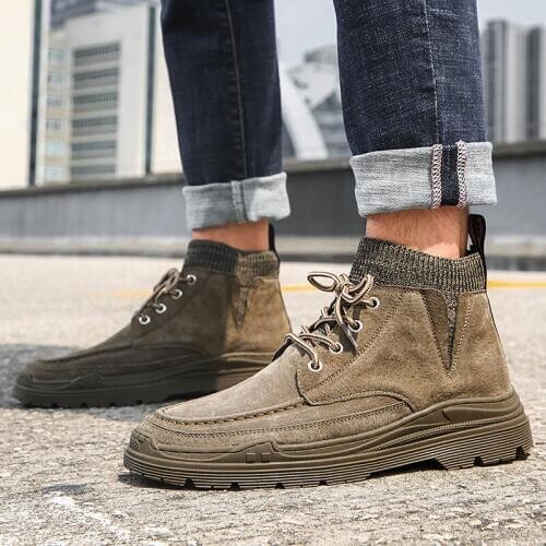 Casual mens breathable leather High sports top 2020 casual Mens man shoe running shoes hot hightop mens Sneaker sneakers high