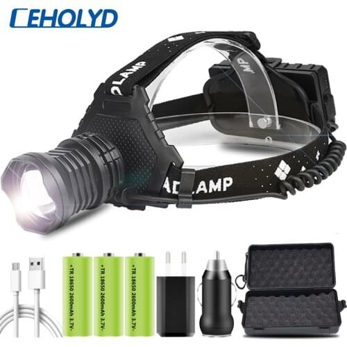 The Most Brightest XHP100 Led XHP90.2 Powerful Headlamp Headlight Zoomable Head Flashlight Lamp Powerbank 7800mah 18650 Battery