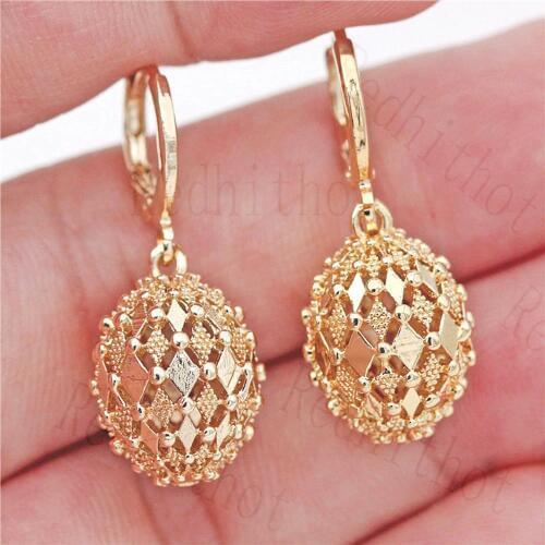 Hiphop Earrings for Women Gold Plating Disco Ball Flash Drop Earring Round Rock Punk Trendy Jewelry for Party Club