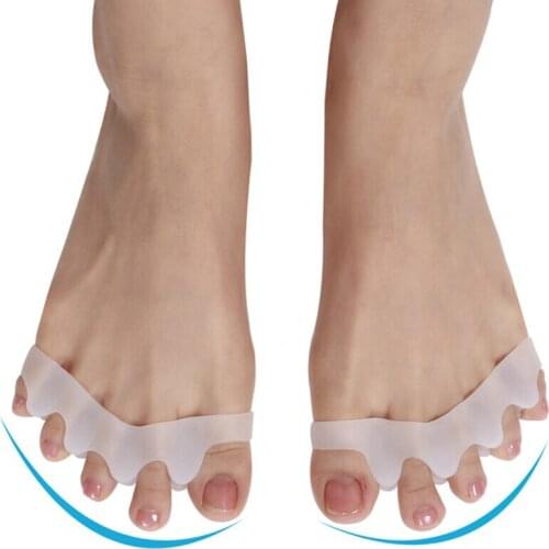 Silicone Toe Separator Straightener Thumb Valgus Protector Silicone Gel Foot Fingers Toe Separator Bunion Adjuster Feet Tools