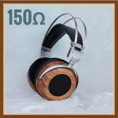 Toneking 150 150ohm Wooden High-Impedance Dual Dynamic Walnut Metal Bracket Hifi Music Stereo Headphone Earphone Headset N650