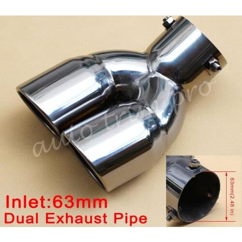 Universal 63mm 2.5" Inlet Car Rear Exhaust Tail Muffler End Pipe Tip Cover Trim Accessories