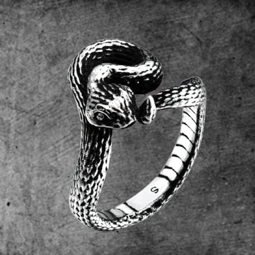 Stainless Steel Vintage Animal Snake Dragon Ring Fashion Punk Men And Women Rings Jewelry Gift