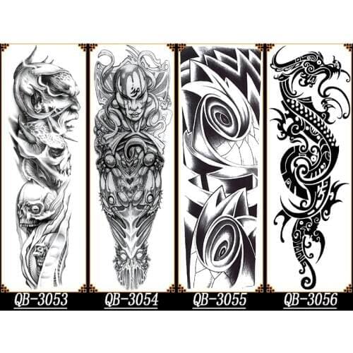 20pcs Waterproof Temporary Tattoo Sticker full arm large skull old school tatto stickers flash tatoo fake tattoos for men women