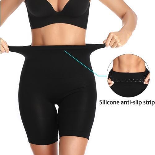 Plus Size High Waist Shaper Tummy Control Panties Body Shaper Slimming Shapewear Modeling Strap Briefs Panty With Silicone Strip
